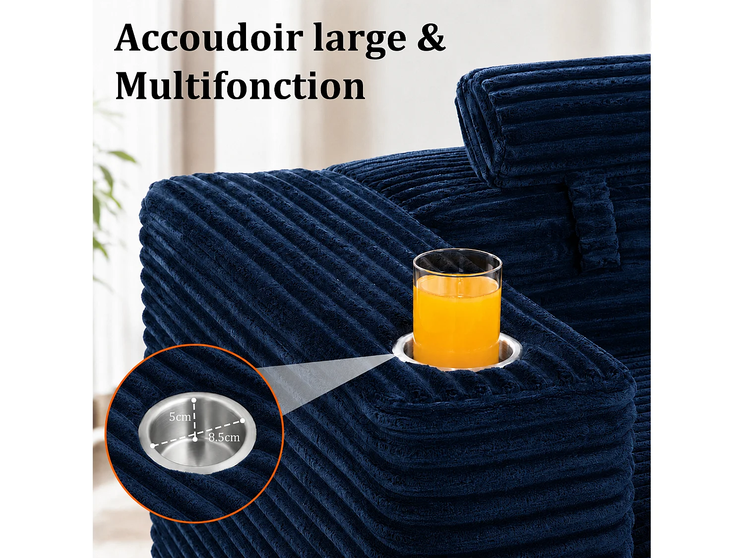 HomeMiYN Ecksofa, modulares Lounge-Sofa aus Cordstoff mit tiefer Sitzfläche