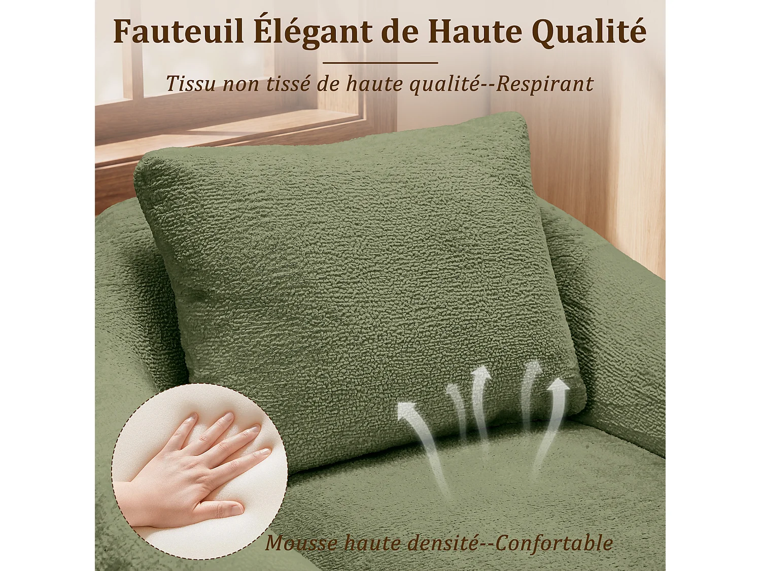 HomeMiYN Cocooning-Drehsessel, komfortabler Lounge-Sessel mit umschließender Sitzfläche, ergonomischer Rückenlehne und 360°-Drehfunktion für das Wohnzimmer