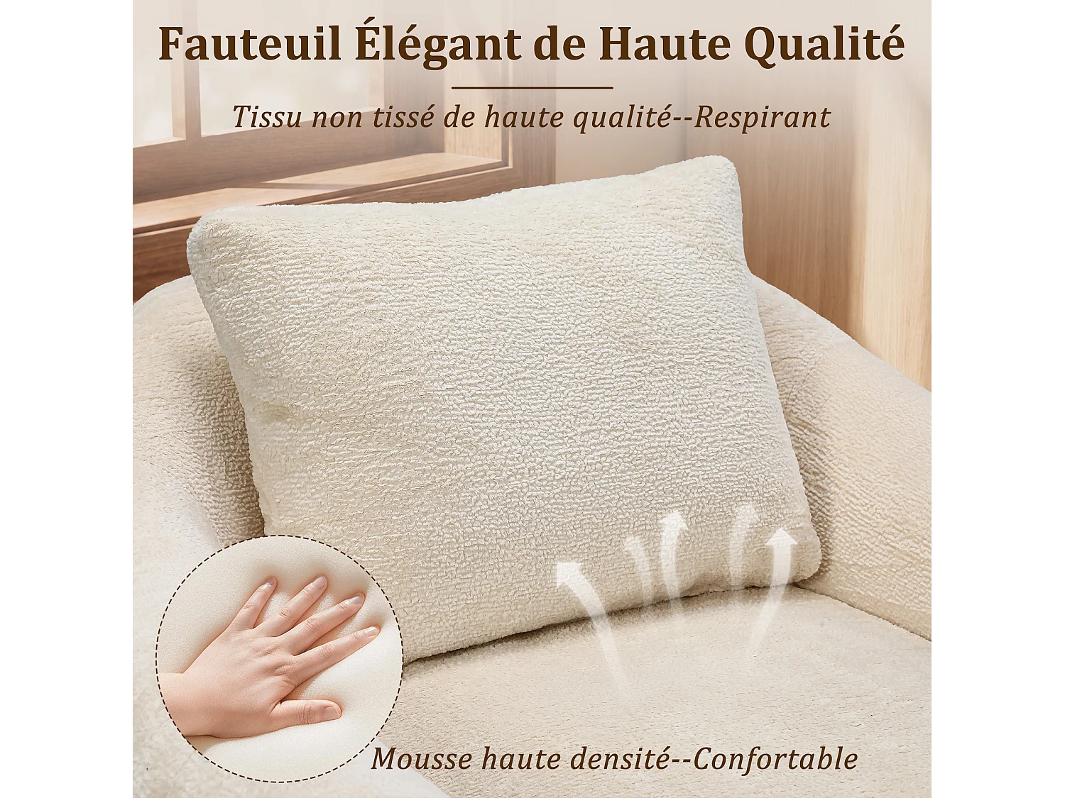 HomeMiYN Cocooning-Drehsessel, komfortabler Lounge-Sessel mit umschließender Sitzfläche, ergonomischer Rückenlehne und 360°-Drehfunktion für das Wohnzimmer