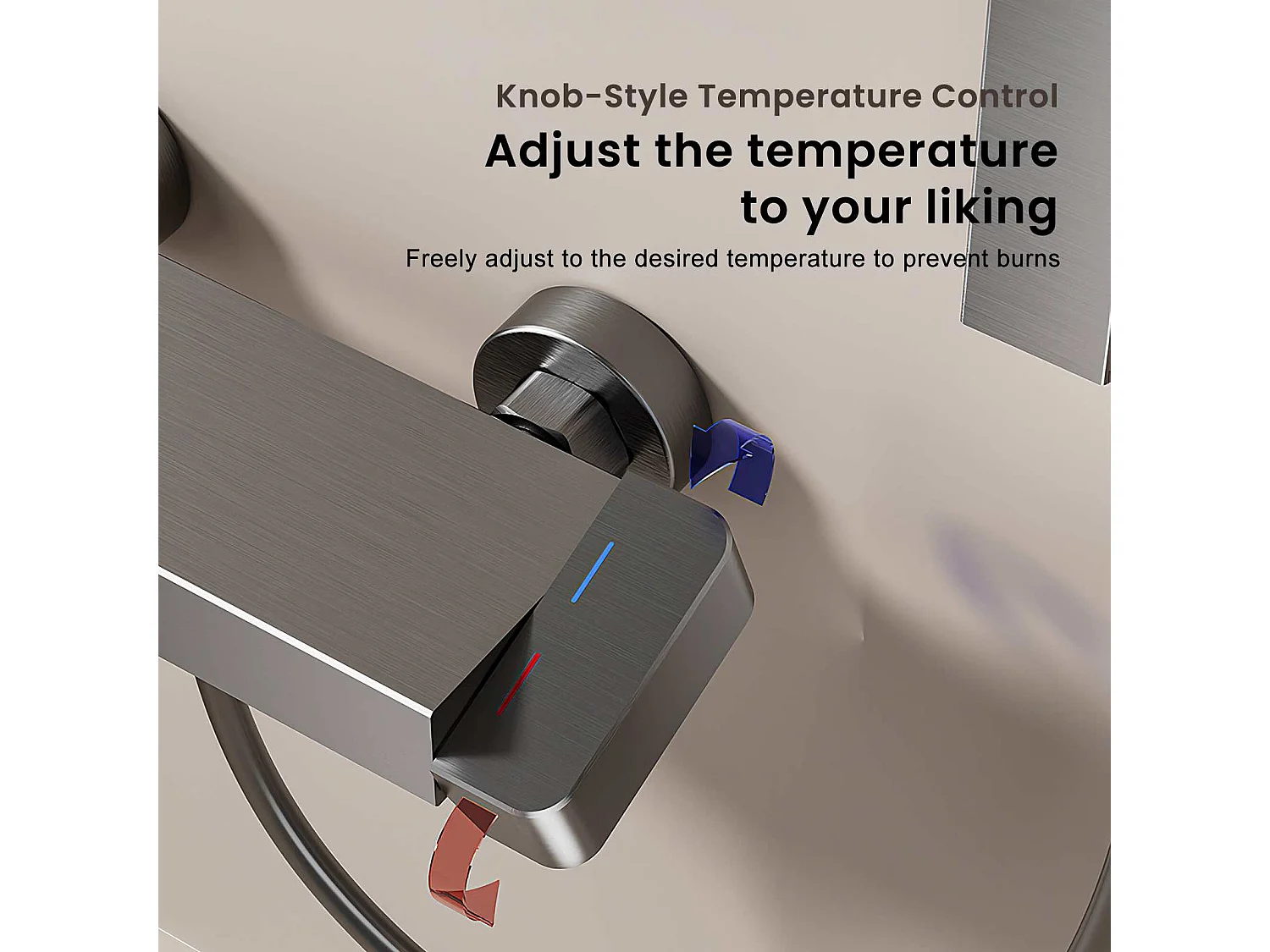 Ensemble douche en aluminium avec douchette 3 modes, mitigeur céramique et flexible PVC gris anthracite