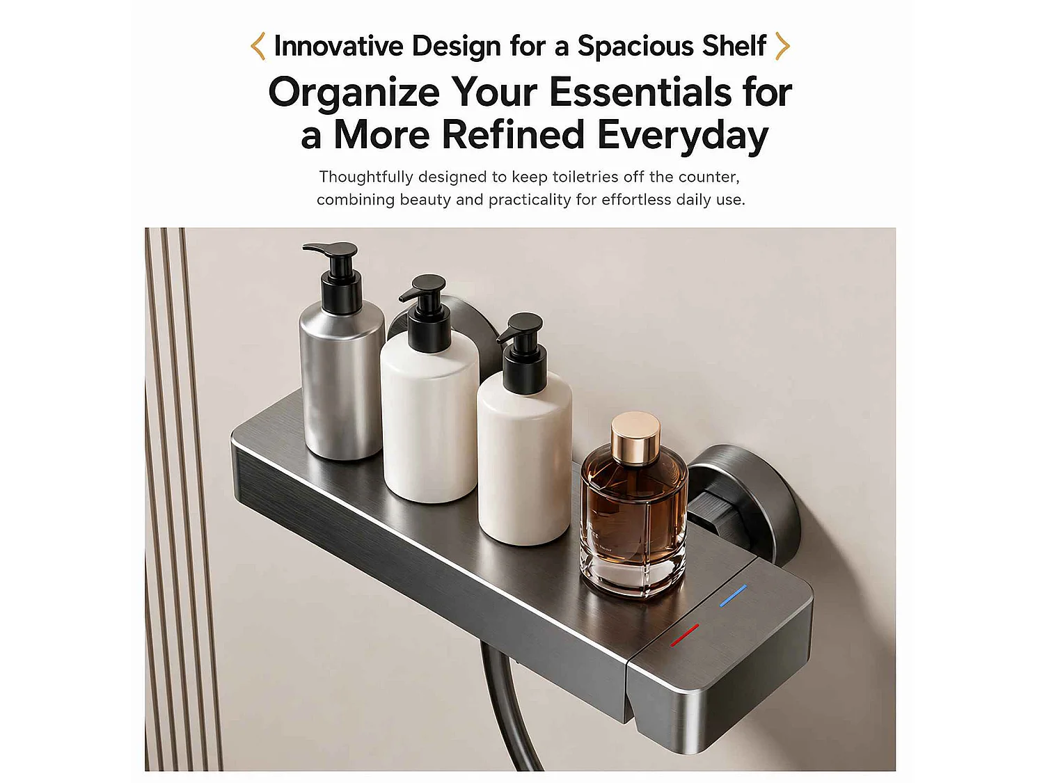 Ensemble douche en aluminium avec douchette 3 modes, mitigeur céramique et flexible PVC gris anthracite