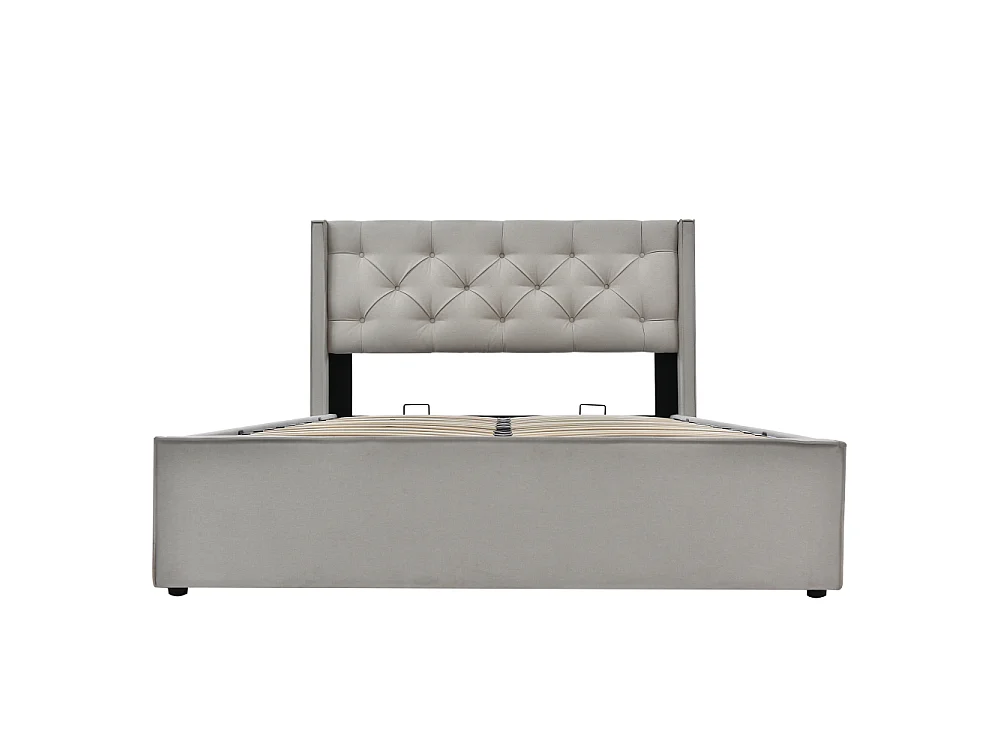 Letto doppio idraulico imbottito 140×200 contenitore struttura metallica cotone materasso 620 molle comfort letto funzionale