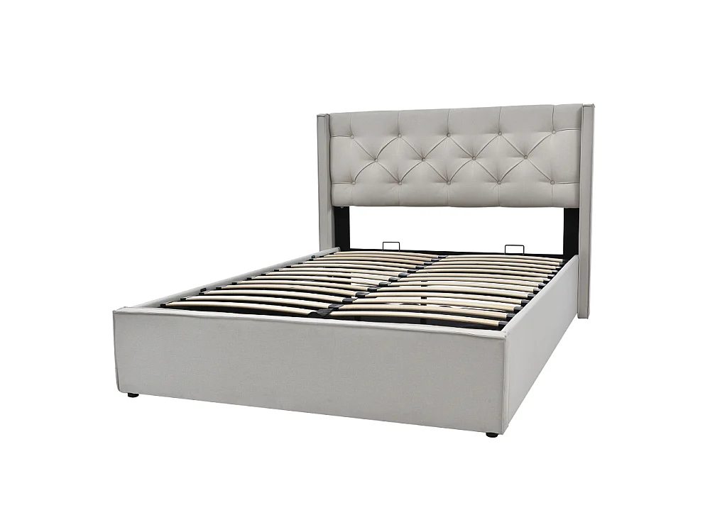 Letto doppio idraulico imbottito 140×200 contenitore struttura metallica cotone materasso 620 molle comfort letto funzionale