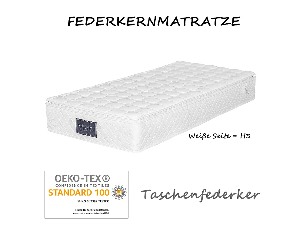 Eenpersoonsbed 90x200 cm met matras 406 Veren, USB, LED en slimme opbergruimte – Modern Comfort Grijs