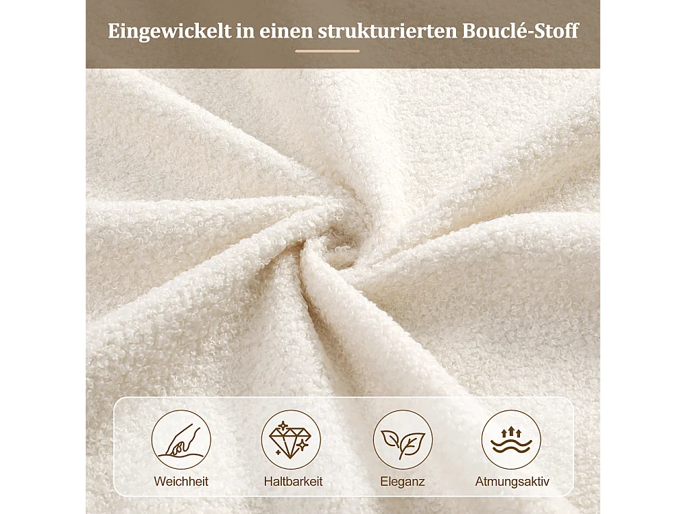 Letto imbottito idraulico 160×200 cm bouclé beige letto matrimoniale con contenitore e rete a doghe