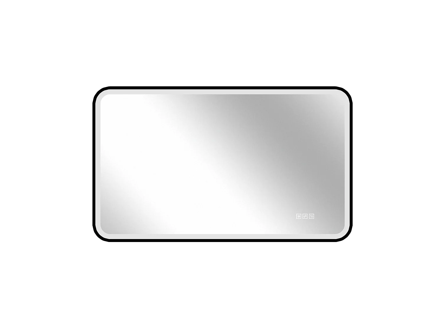 Miroir LED salle de bain 60x100 cm, cadre aluminium noir, éclairage avant et arrière, anti-buée, 3 couleurs, variateur, mémoire