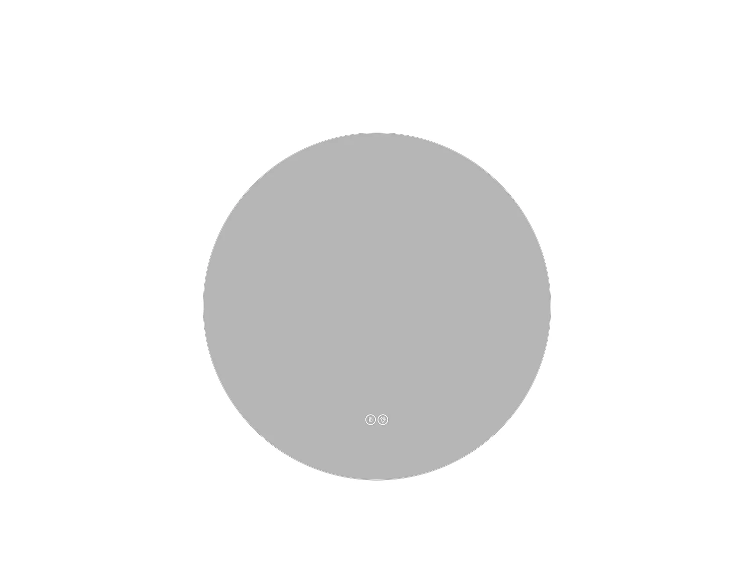 Miroir LED rond 70 cm salle de bain, rétroéclairage, anti-buée, 3 couleurs, variateur sans paliers, mémoire, toucher – miroir argenté 5 mm