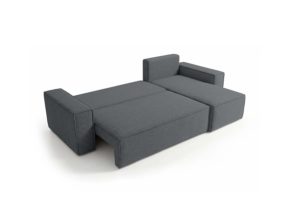 Canapé d'angle FARAH convertible réversible avec rangement en tissu - Gris anthracite