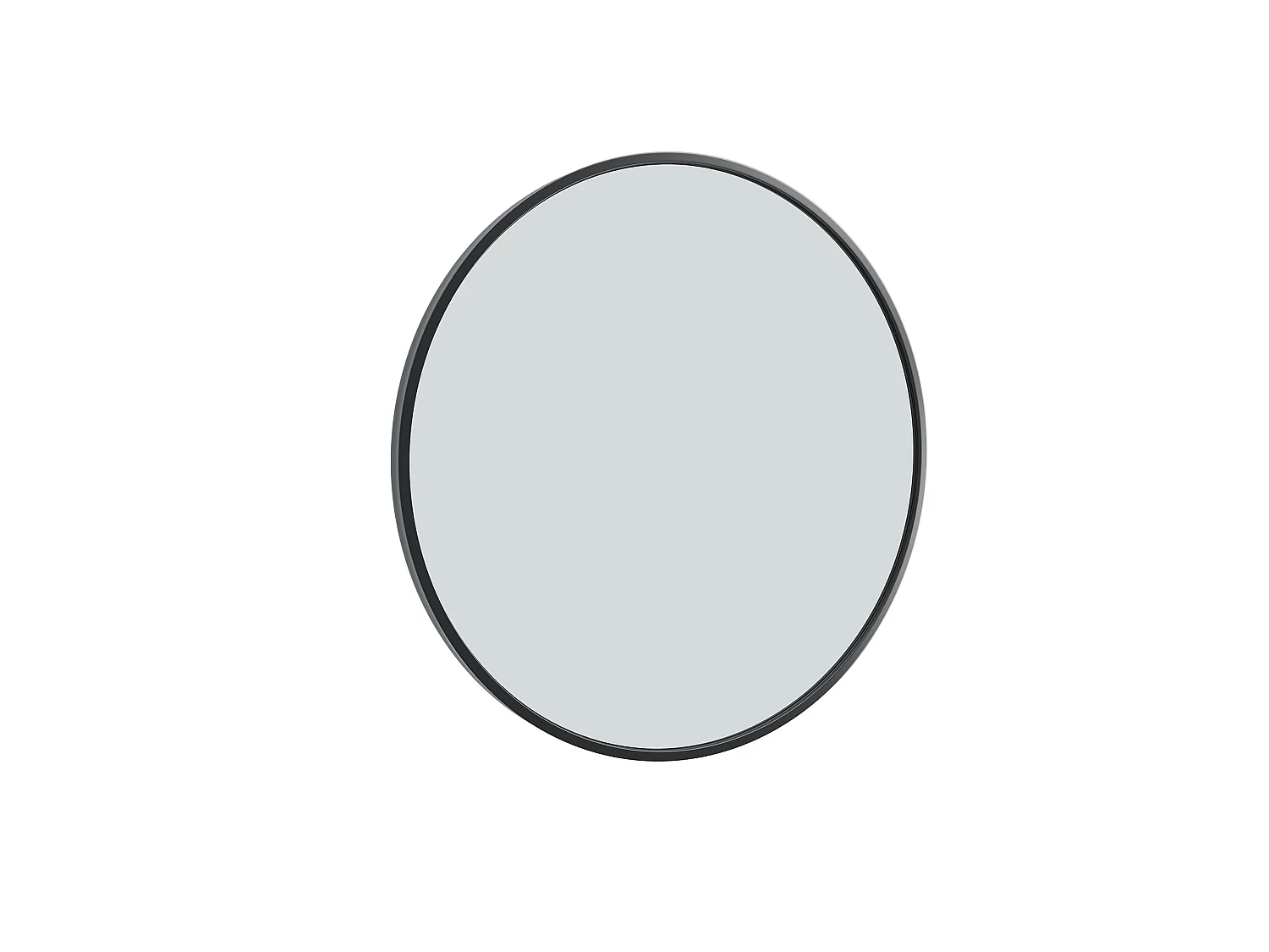 Miroir Rond Mural 75 cm, Cadre Aluminium Noir, Verre Trempé, Design Moderne pour Salon, Chambre, Salle de Bain, Entrée