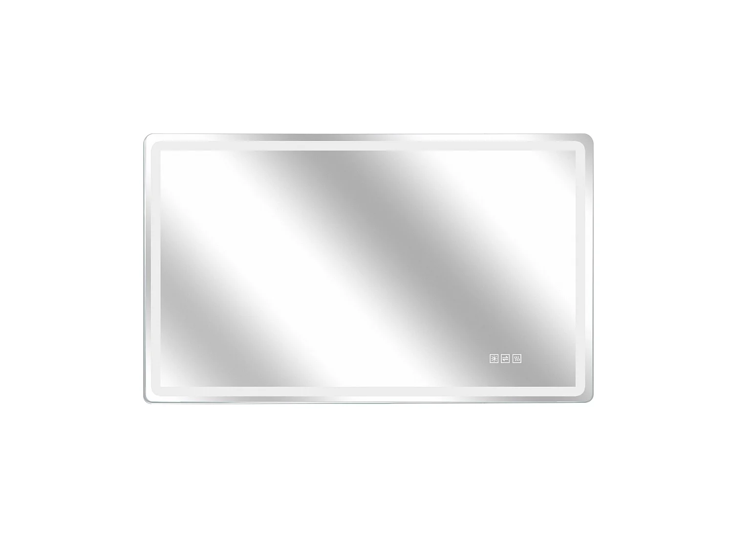 Miroir LED salle de bain 60x100 cm sans cadre, bord givré lumineux, anti-buée, 3 couleurs, variateur 10-100%, mémoire