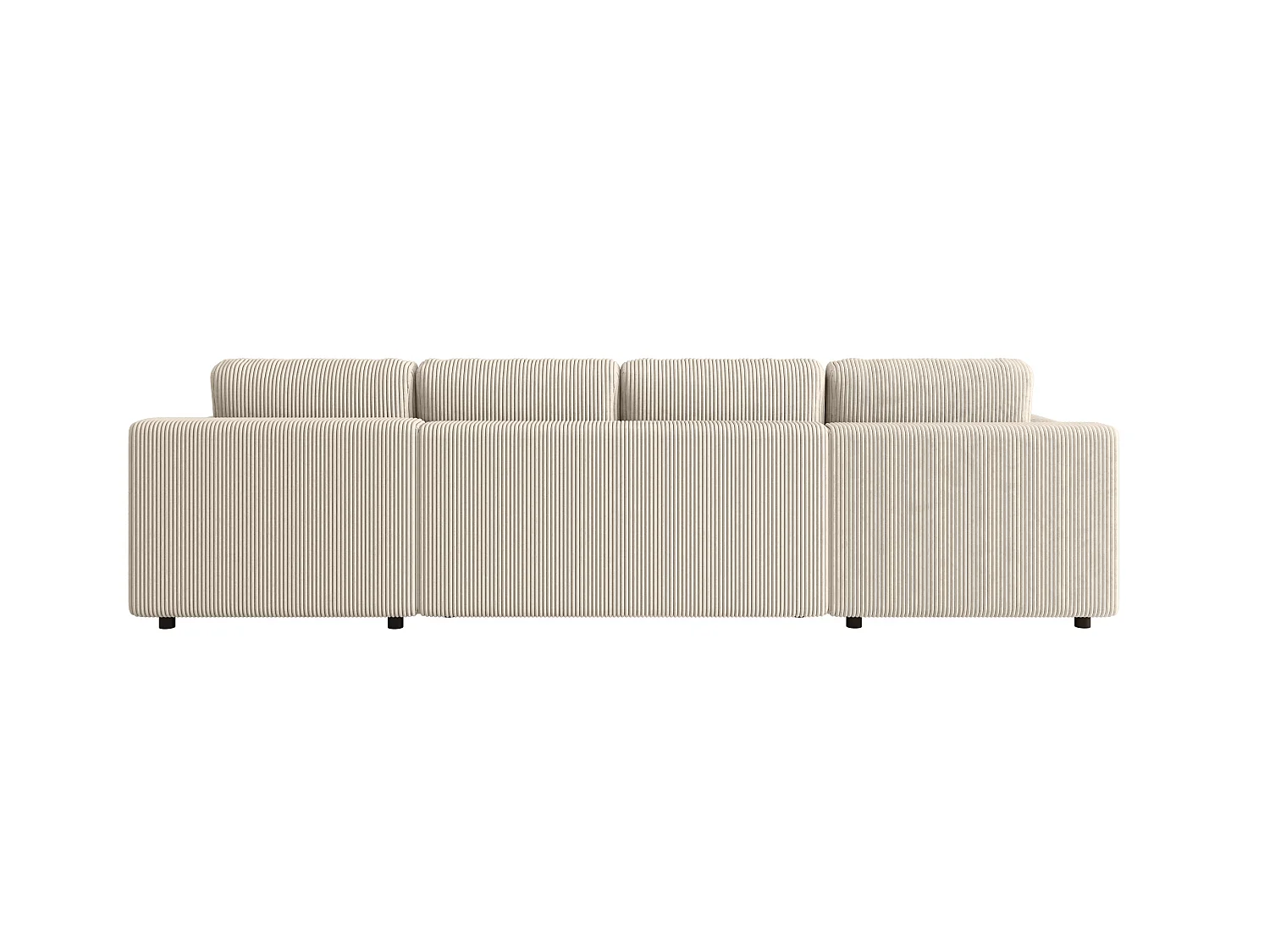 Canapé en U convertible avec coffre, velours côtelé, réversible – ELLY U Crème