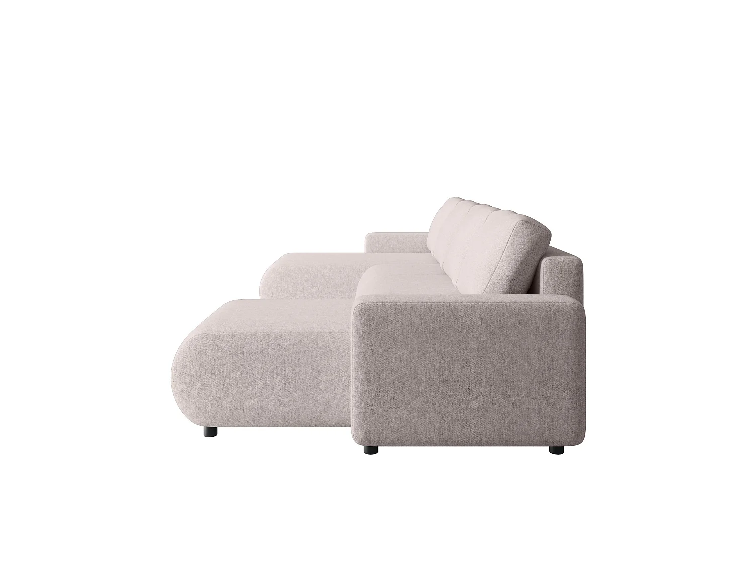 Wohnlandschaft U-Form mit Schlaffunktion – LUMI U Beige