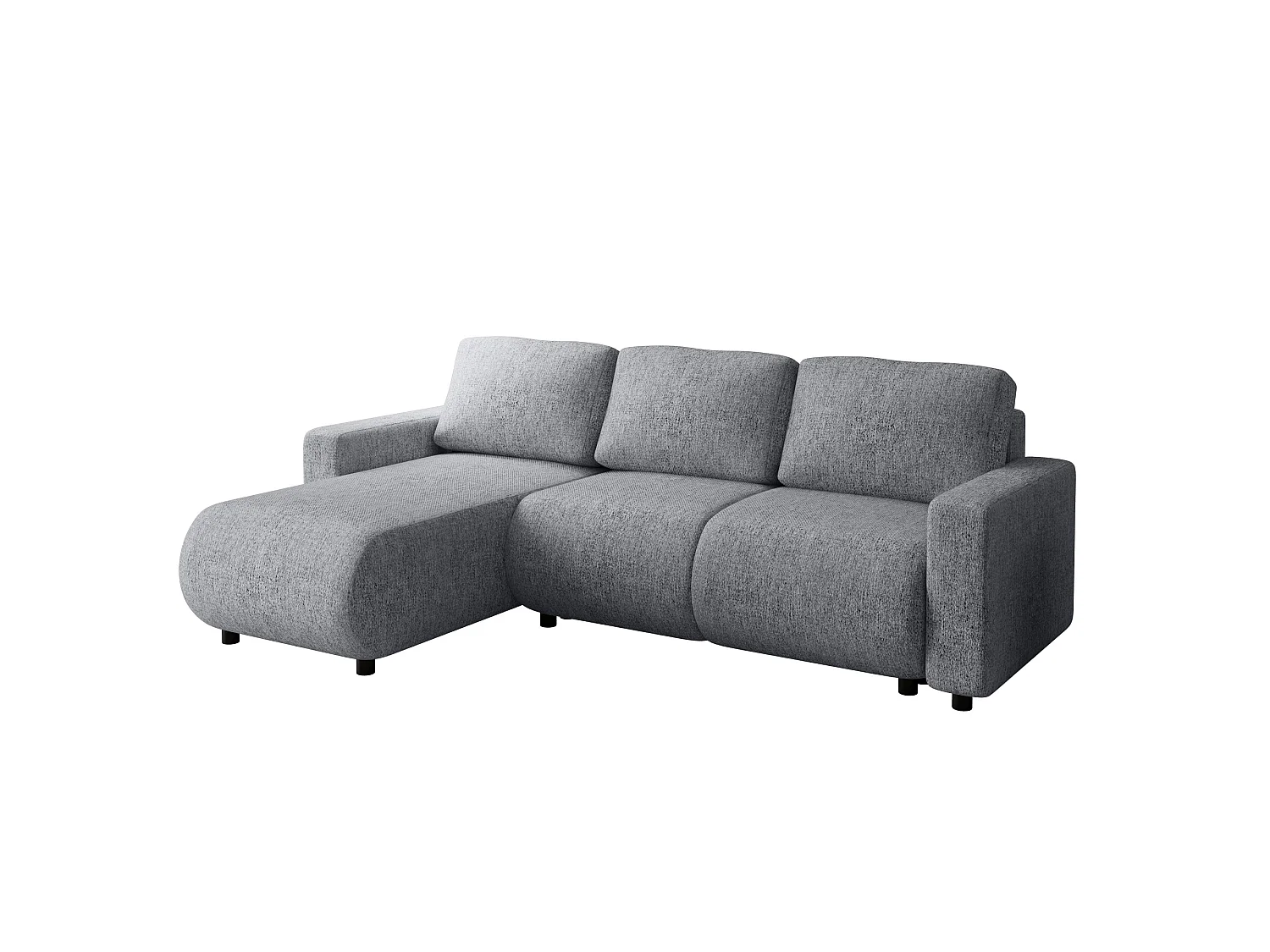 Canapé d'angle convertible avec coffre, réversible – LUMI L Gris clair