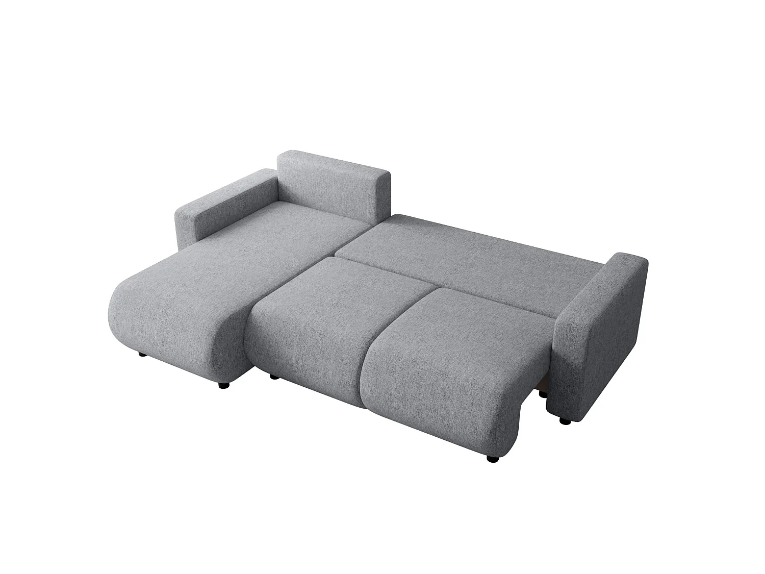 Canapé d'angle convertible avec coffre, réversible – LUMI L Gris clair