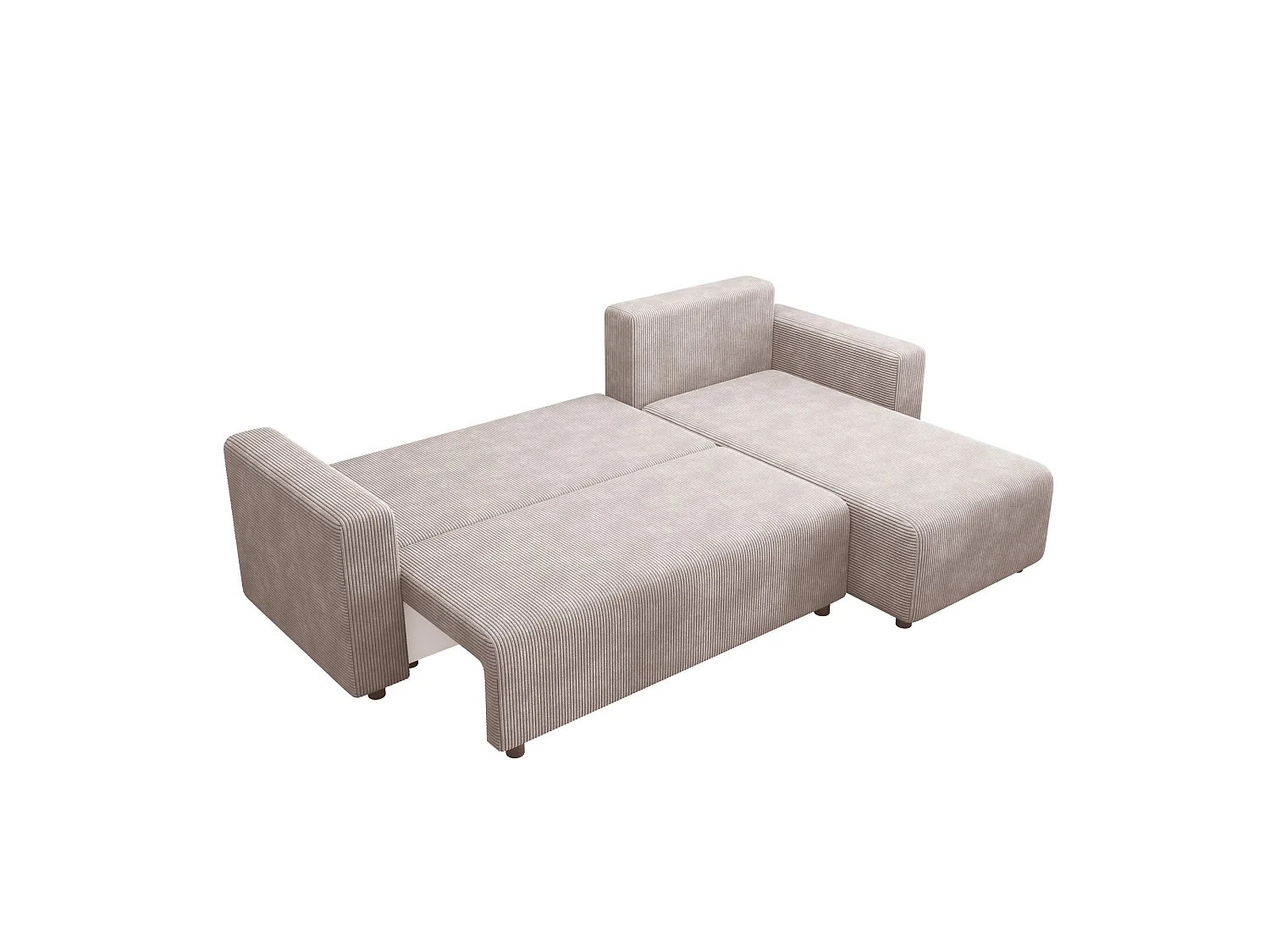 Ecksofa mit Schlaffunktion, Cord, wahlweise links oder rechts – AKO L Hell Graubeige