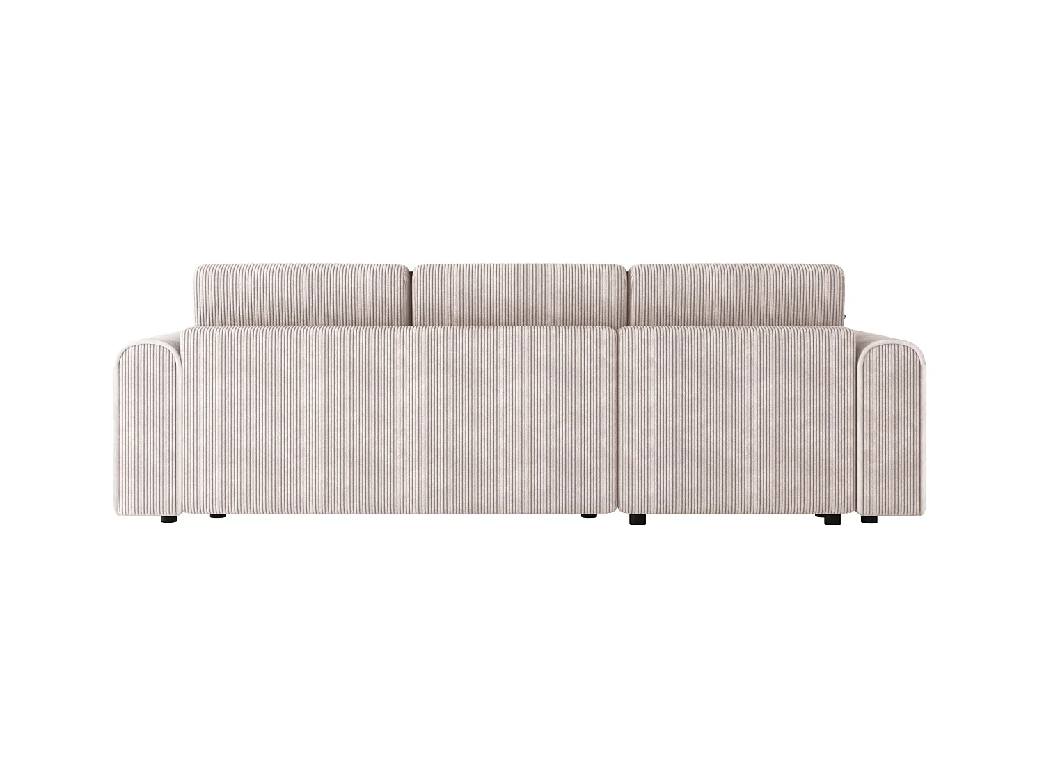 Ecksofa mit Schlaffunktion, Cord, wahlweise links oder rechts – ILIA L Hell Graubeige
