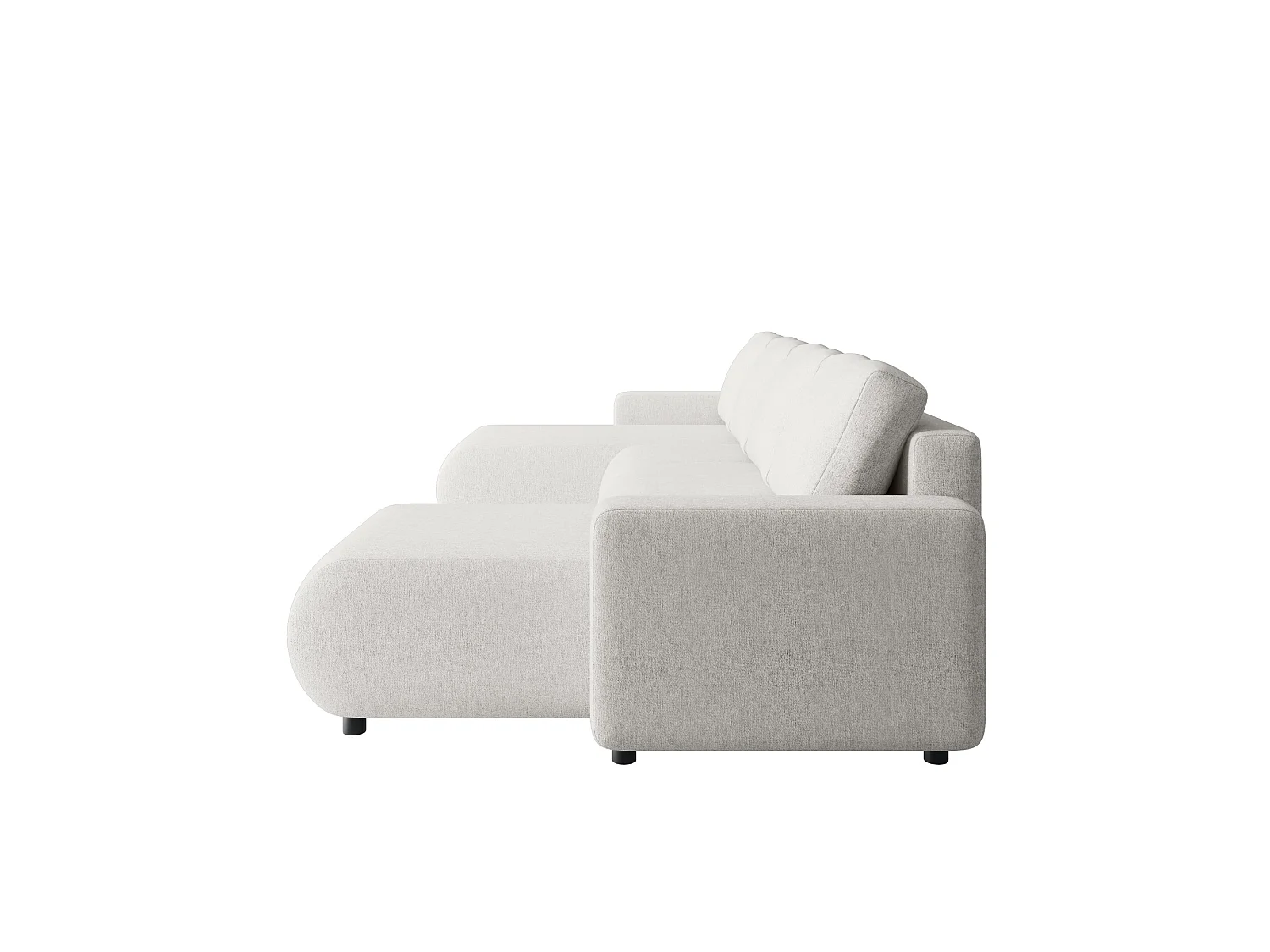 Canapé en U convertible avec coffre – LUMI U Blanc nacré