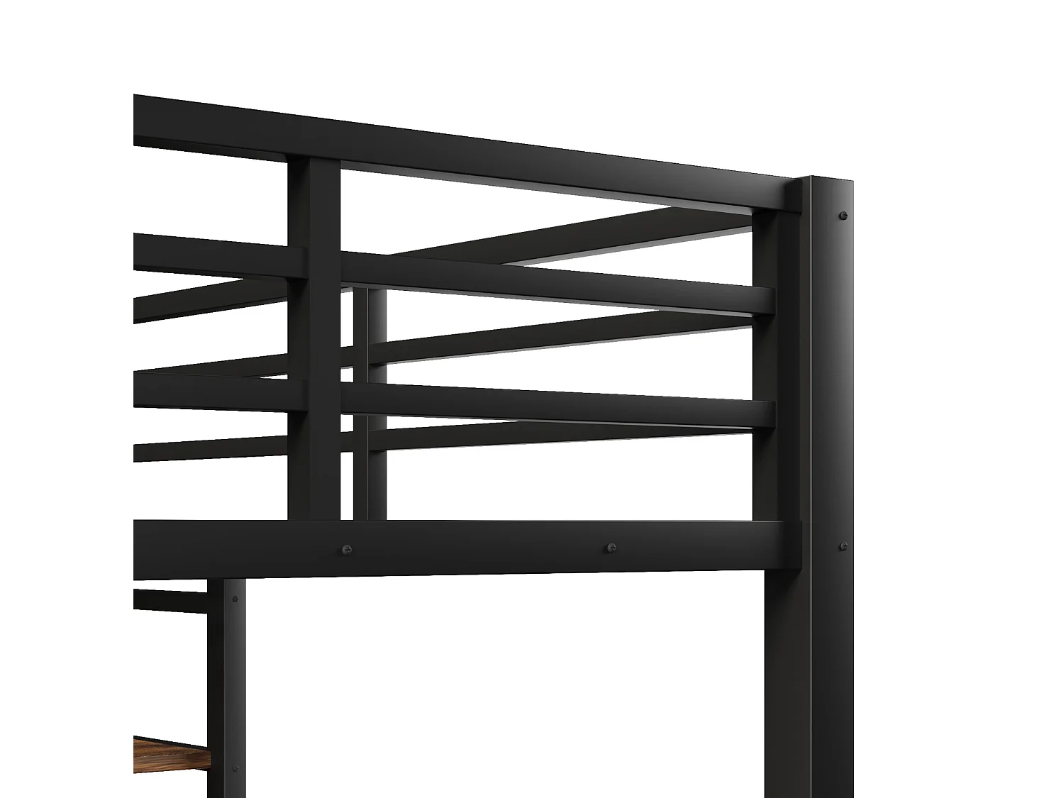 Litera 90/140x200 cm de metal y MDF negro con iluminación LED, espacio de almacenamiento y puertos USB y Type‑C, sin colchón