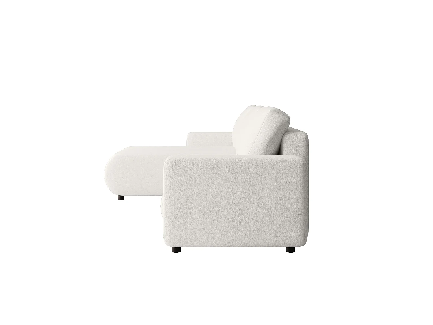 Canapé d'angle convertible avec coffre, réversible – LUMI L Blanc nacré