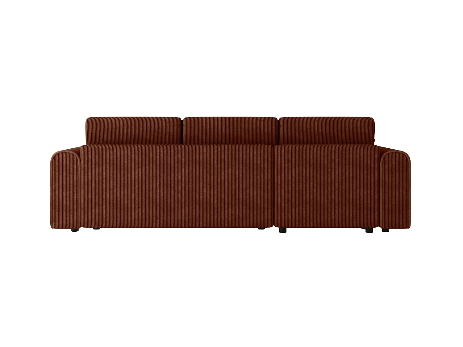Ecksofa mit Schlaffunktion, Cord, wahlweise links oder rechts – ILIA L Braun