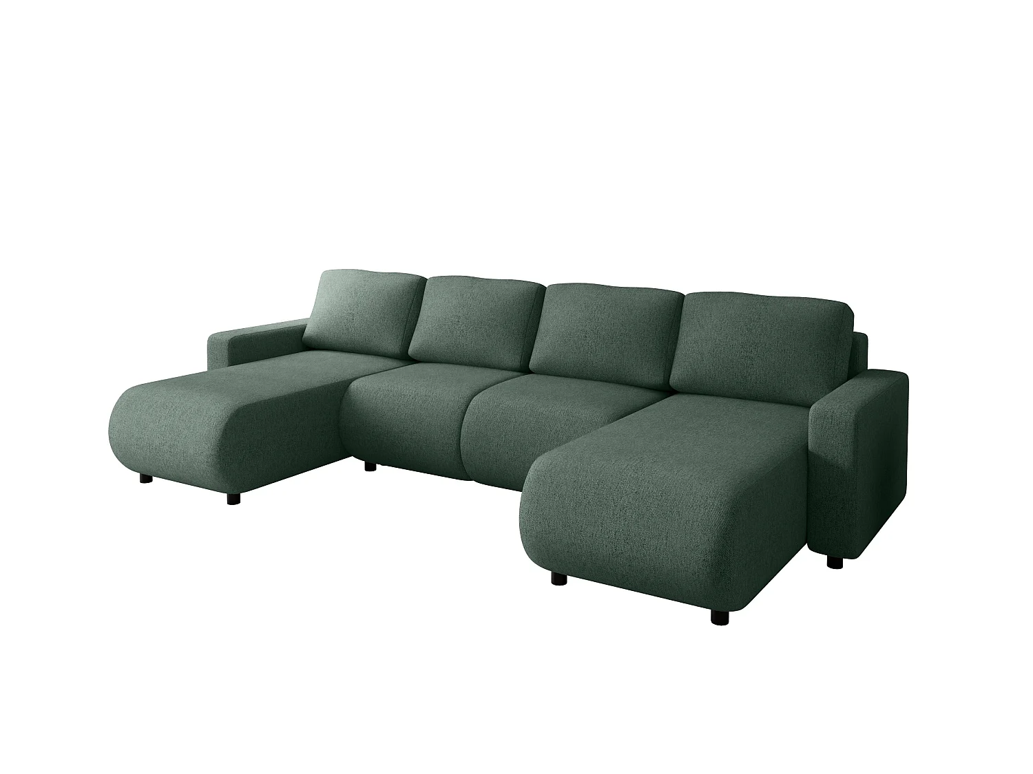 Wohnlandschaft U-Form mit Schlaffunktion – LUMI U Braunschwarz