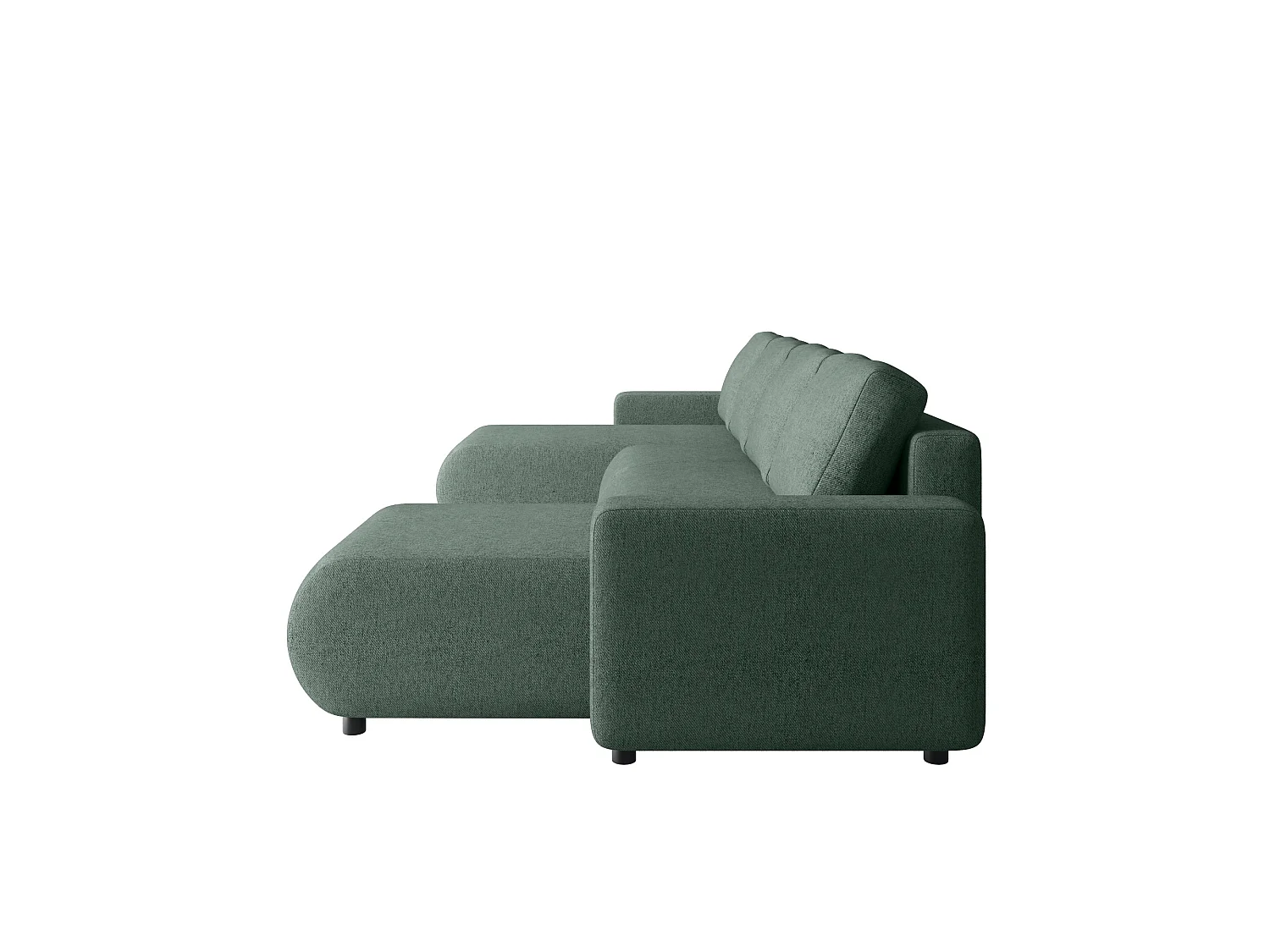 Wohnlandschaft U-Form mit Schlaffunktion – LUMI U Braunschwarz