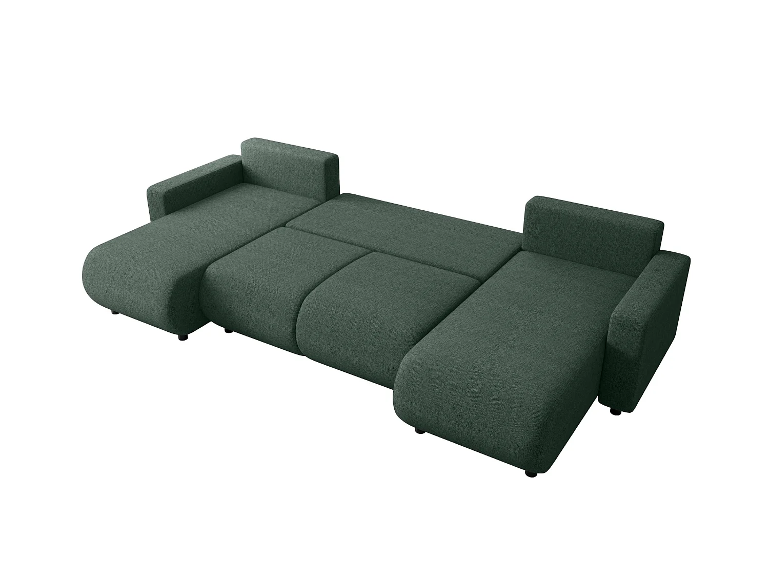 Wohnlandschaft U-Form mit Schlaffunktion – LUMI U Braunschwarz