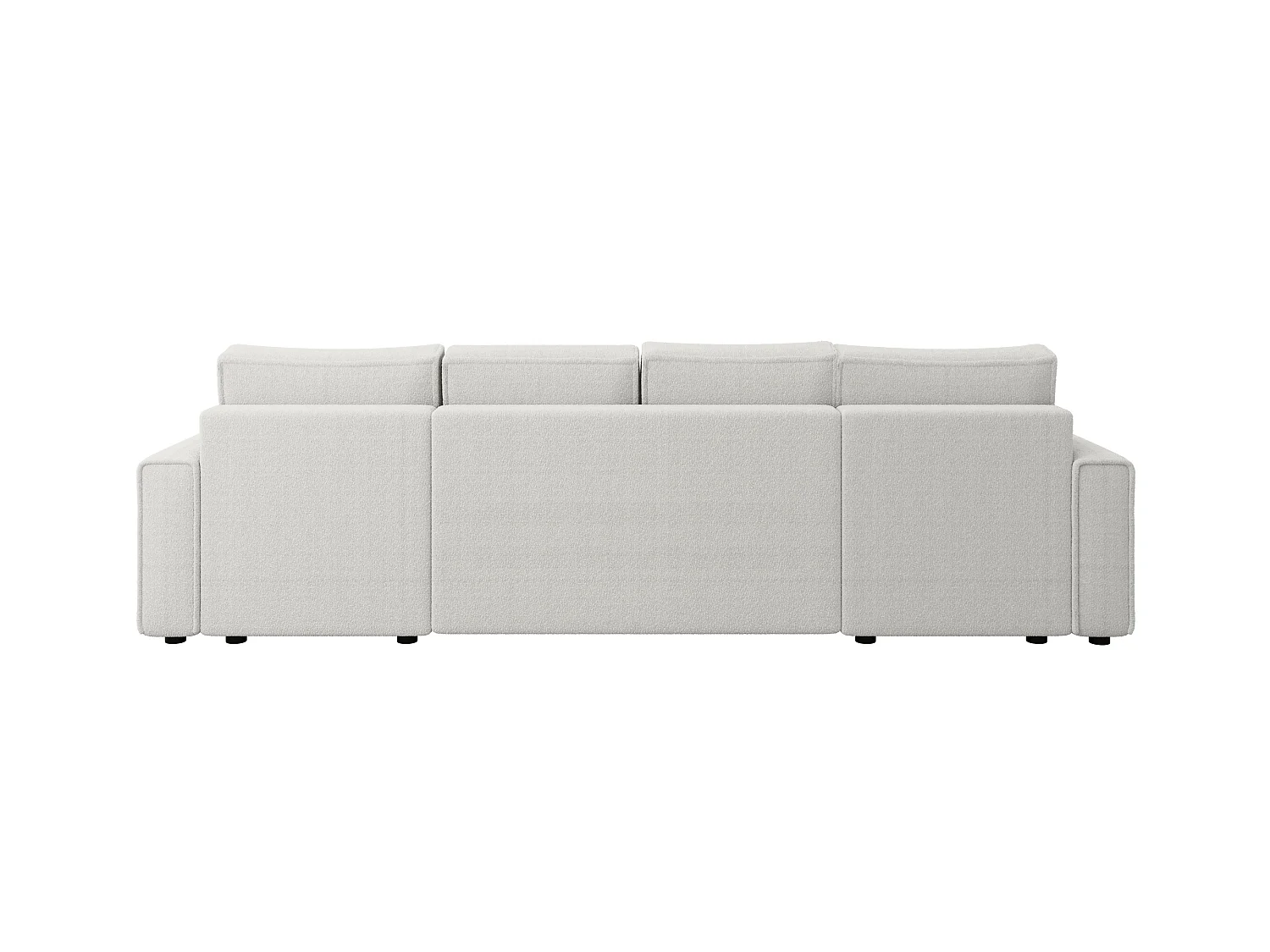 Canapé en U convertible avec coffre, bouclé – RIMI U Blanc crème
