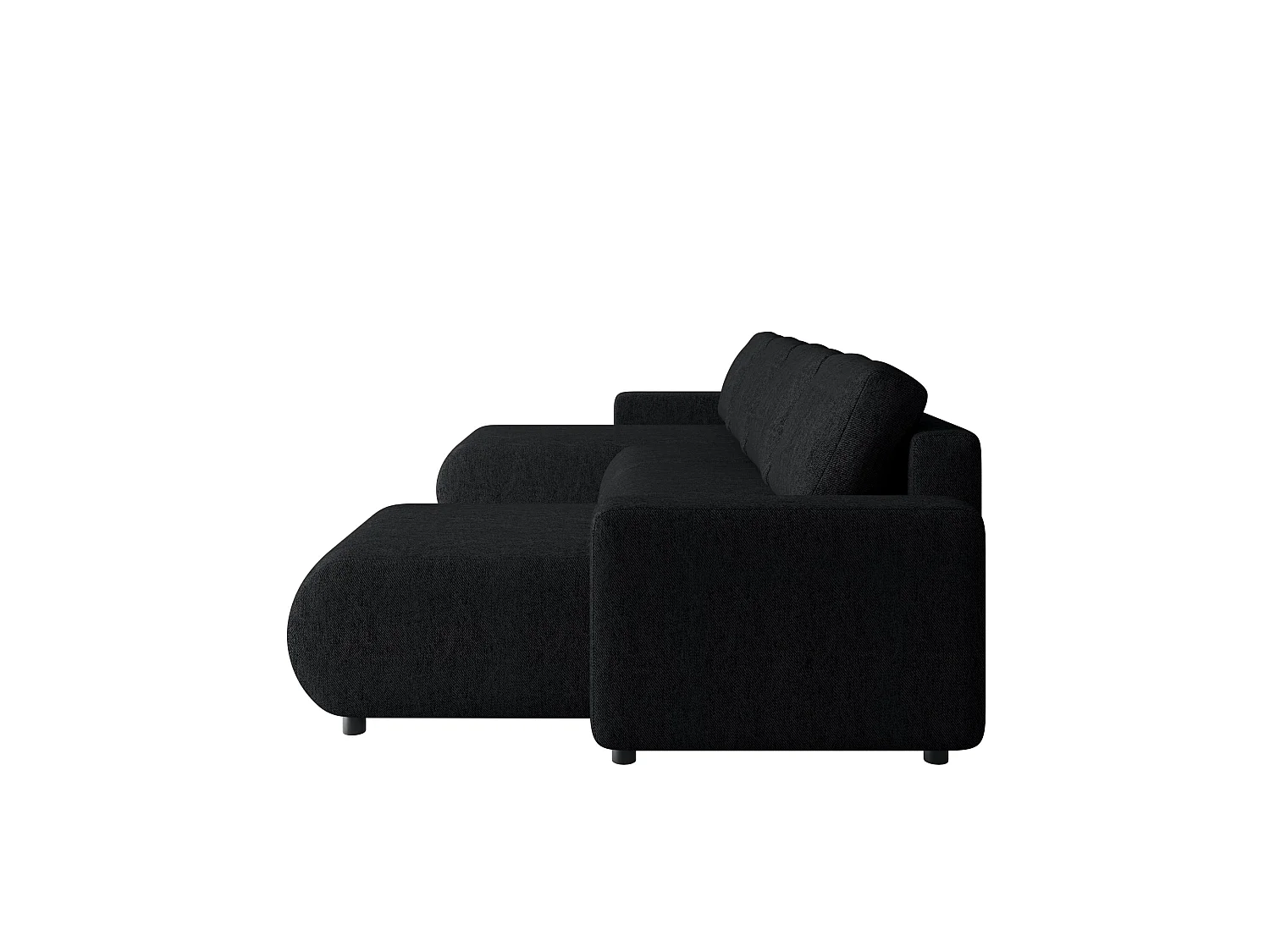 Sofá em U cama com arrumação – LUMI U Preto profundo