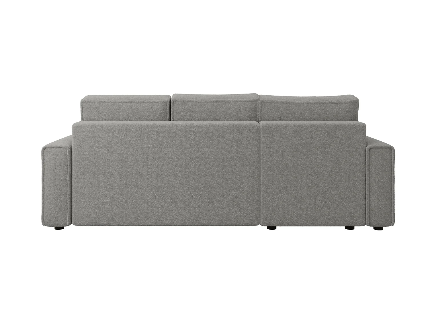 Canapé d'angle convertible avec coffre, bouclé, réversible – RIMI L Gris clair