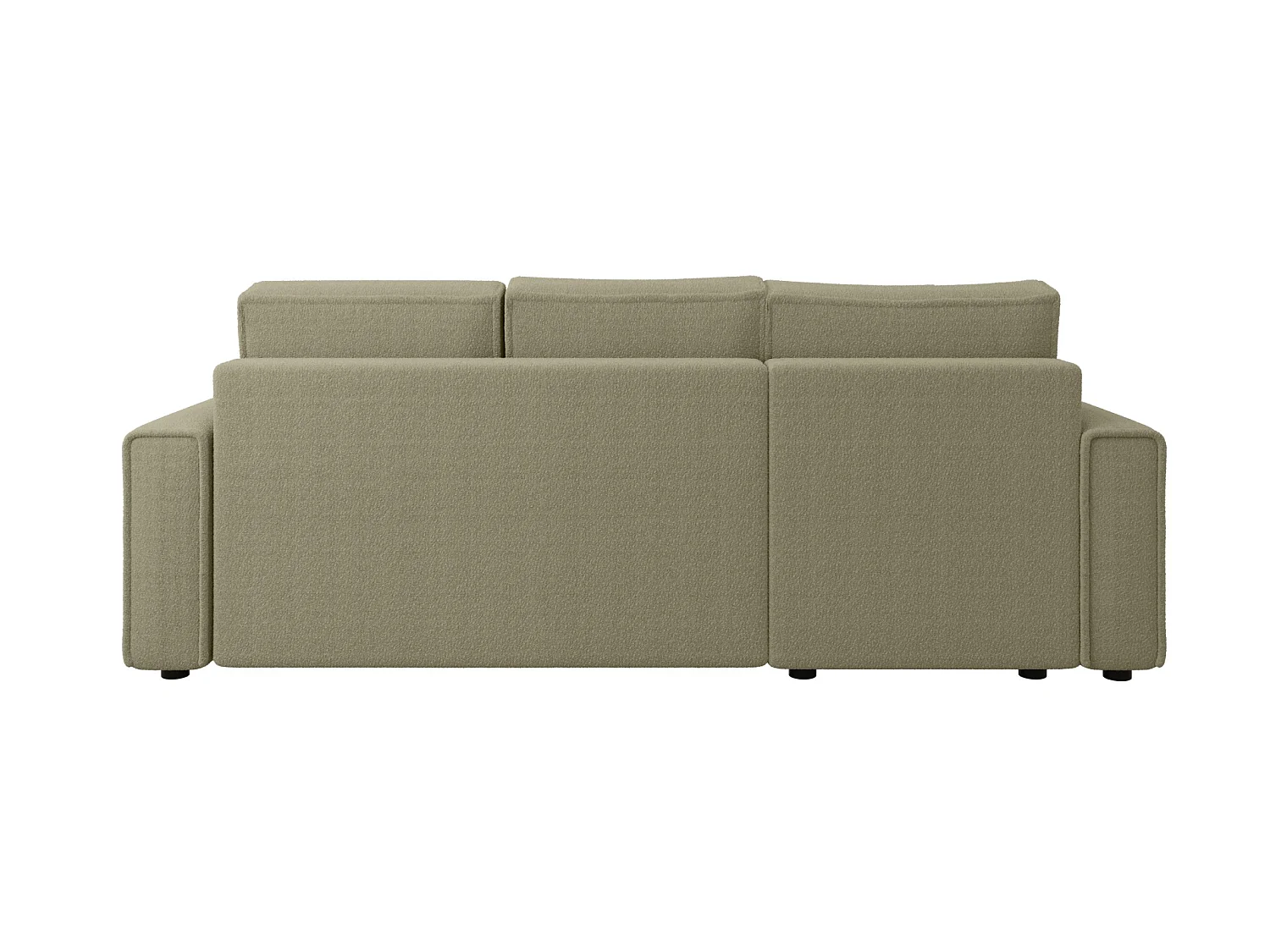 Divano letto angolare con contenitore, bouclé, reversibile – RIMI L Talpa scuro