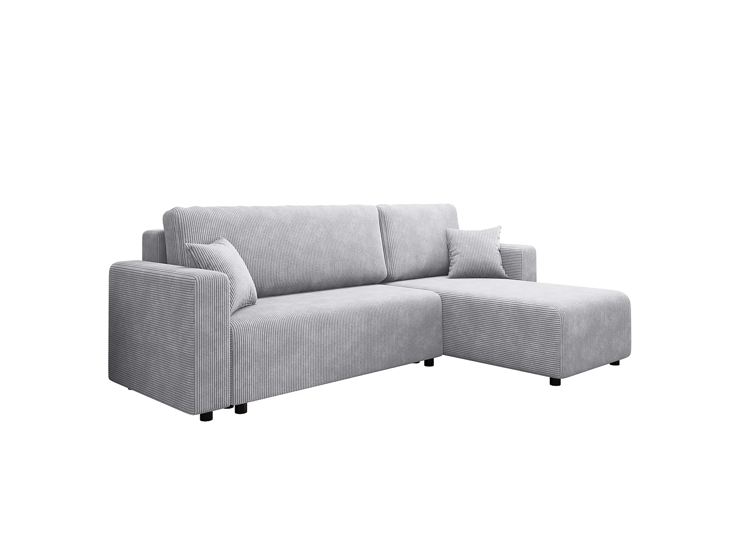 Canapé d'angle convertible avec coffre, réversible – AKO L Gris argenté clair