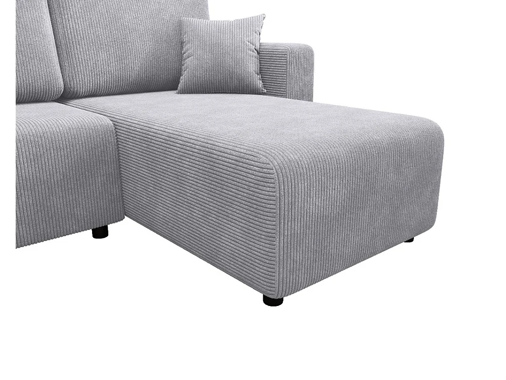 Canapé d'angle convertible avec coffre, réversible – AKO L Gris argenté clair