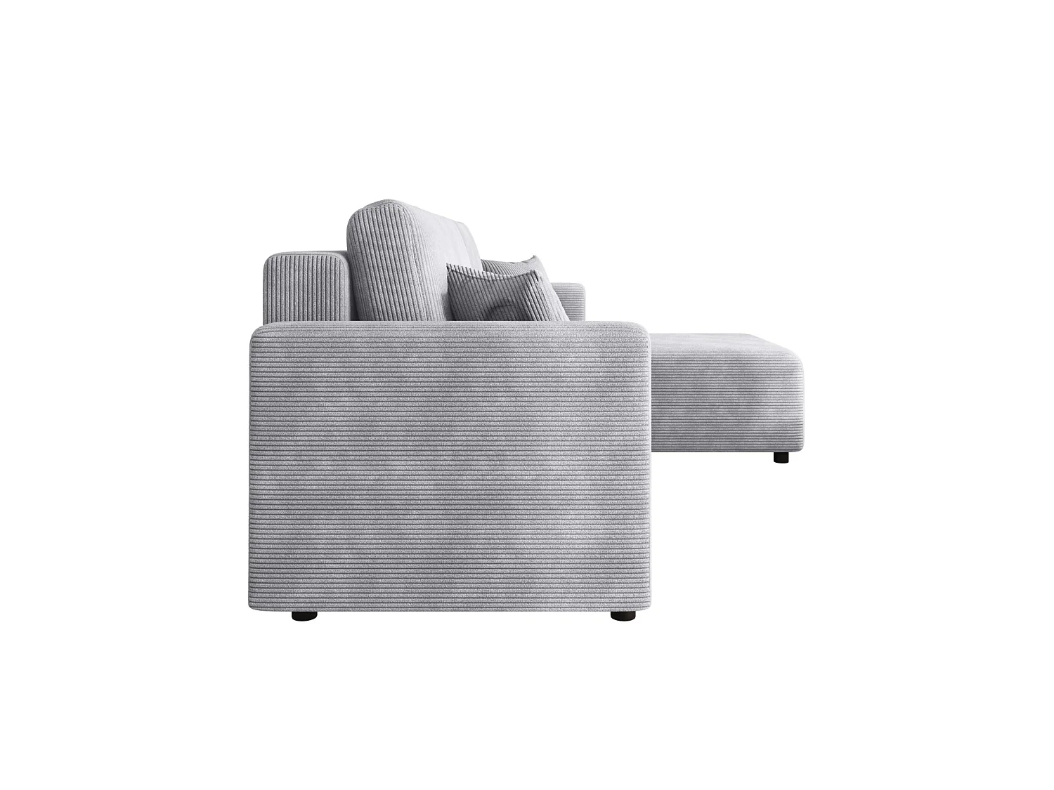 Canapé d'angle convertible avec coffre, réversible – AKO L Gris argenté clair