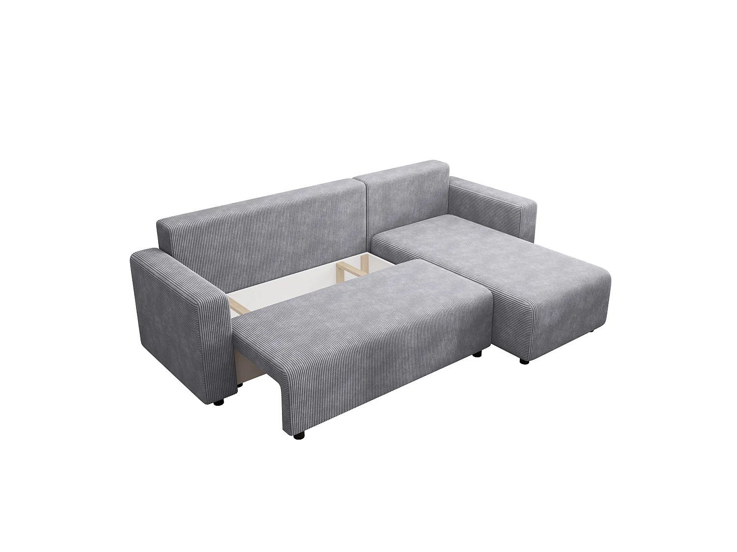 Canapé d'angle convertible avec coffre, réversible – AKO L Gris argenté clair