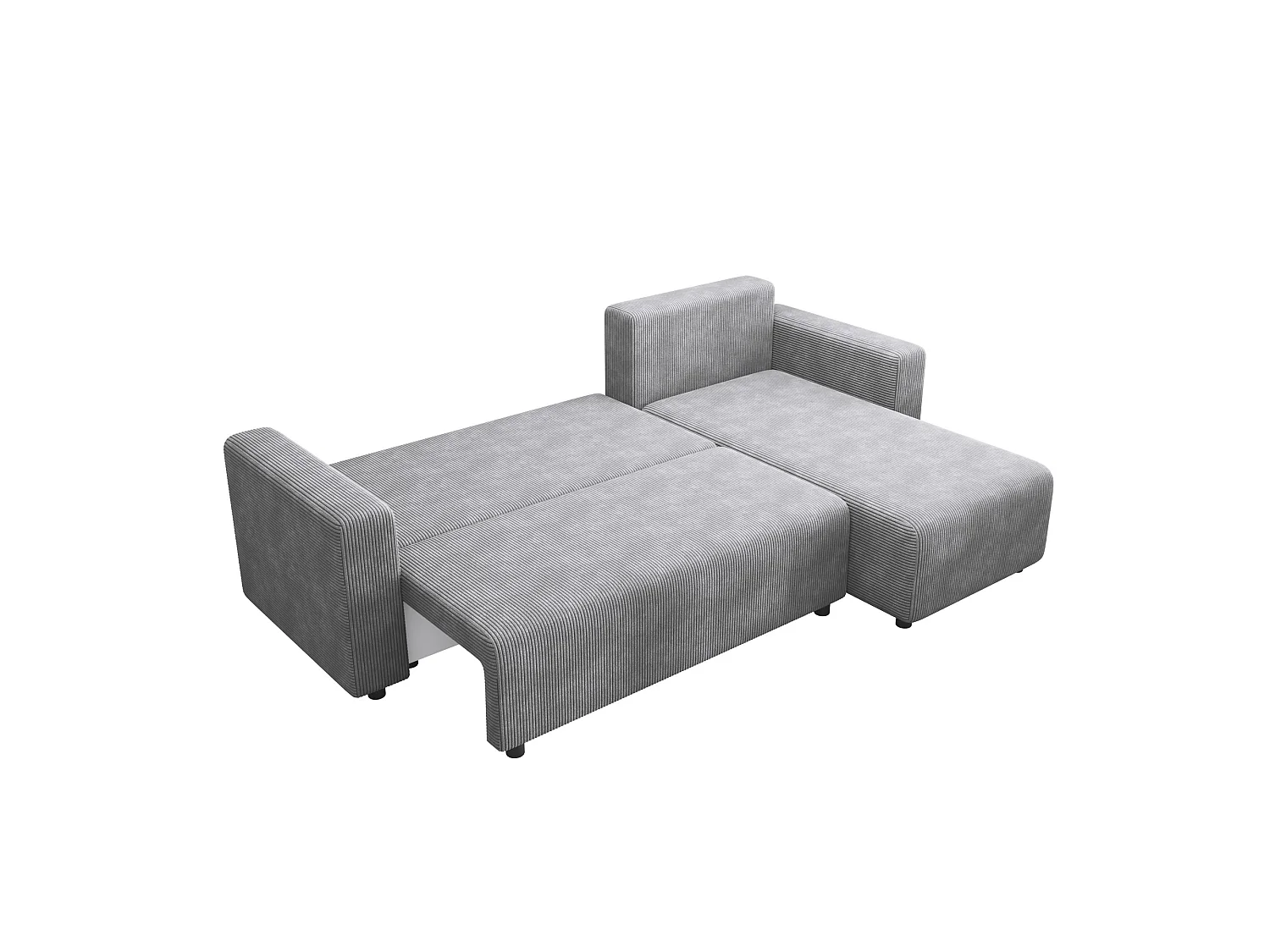 Canapé d'angle convertible avec coffre, réversible – AKO L Gris argenté clair
