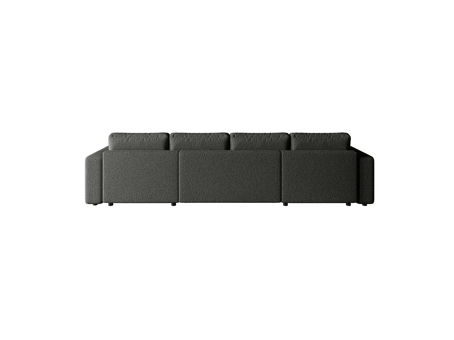 Canapé en U convertible avec coffre, bouclé – ARA U Gris foncé