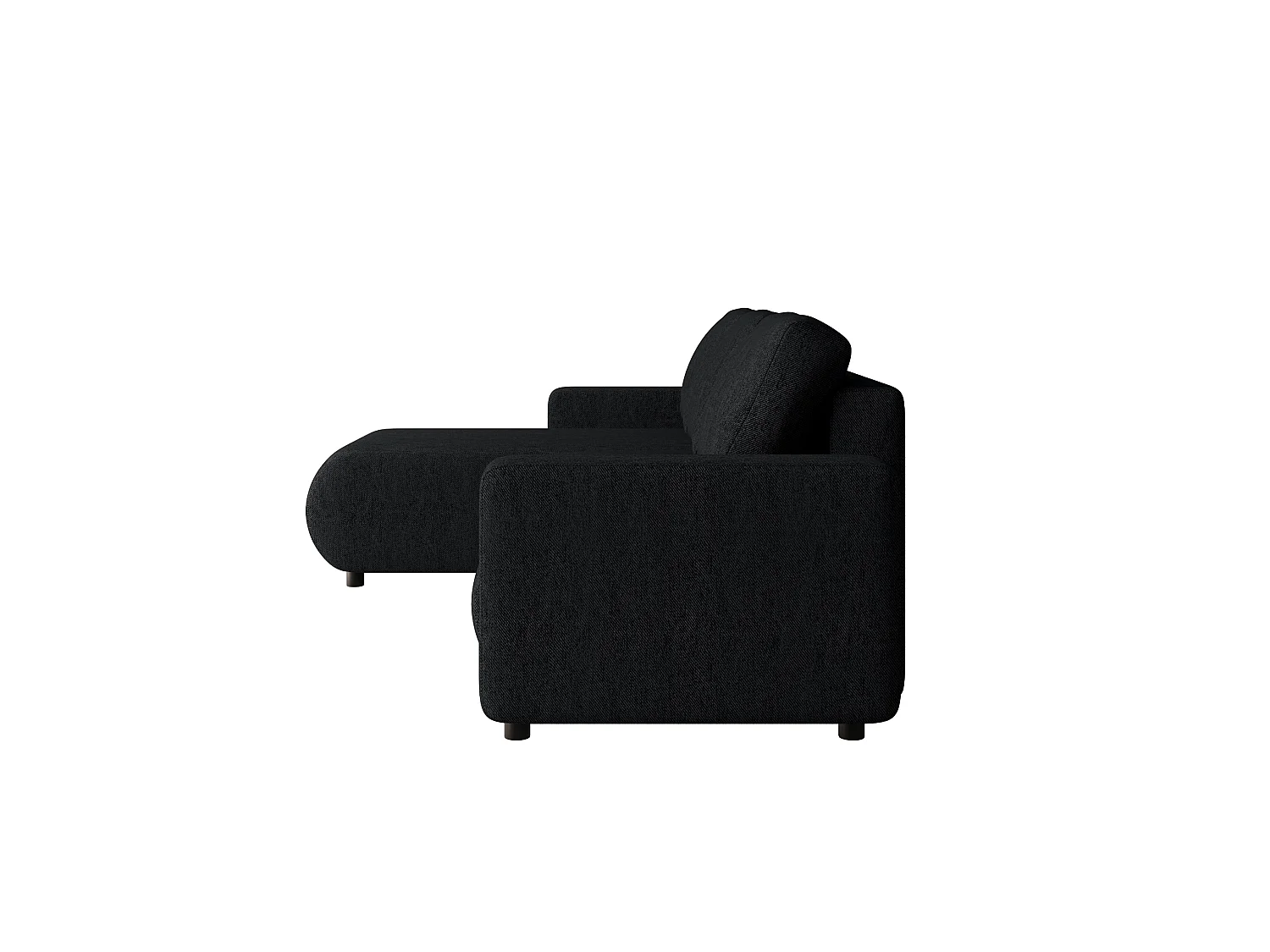 Divano letto angolare con contenitore, reversibile – LUMI L Nero intenso