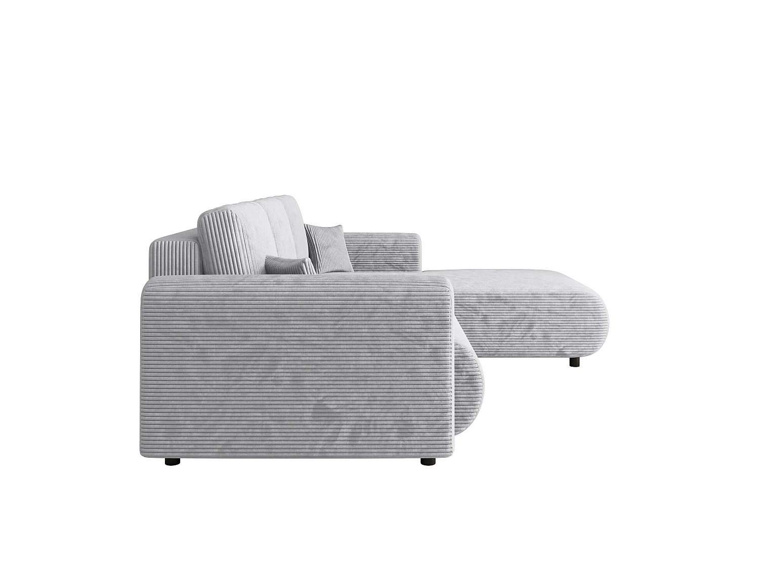 Canapé d'angle convertible avec coffre, réversible – ELLY L Gris argenté clair