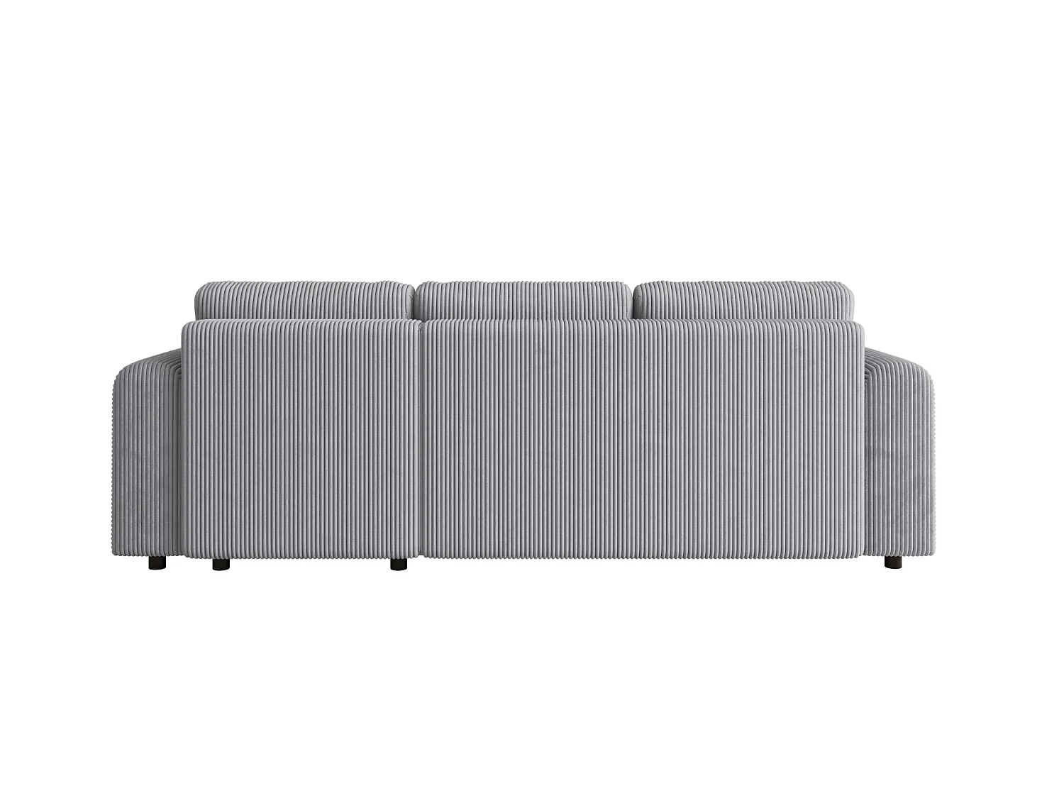 Canapé d'angle convertible avec coffre, réversible – ELLY L Gris argenté clair