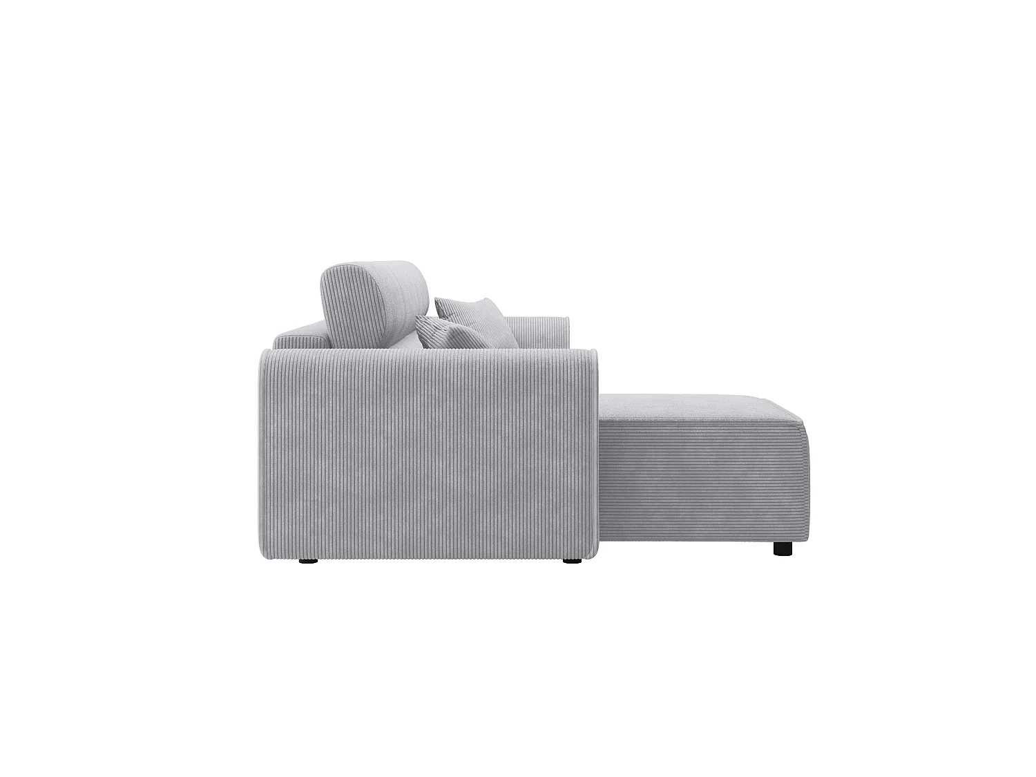 Canapé d'angle convertible avec coffre, réversible – ILIA L Gris argenté clair