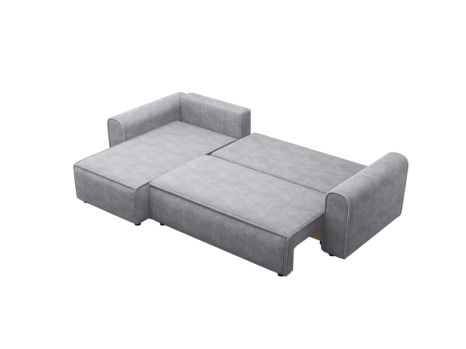 Canapé d'angle convertible avec coffre, réversible – ILIA L Gris argenté clair