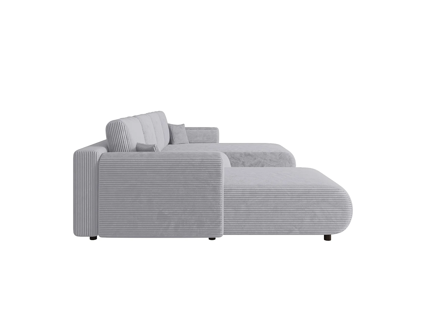 Canapé en U convertible avec coffre, réversible – ELLY U Gris argenté clair