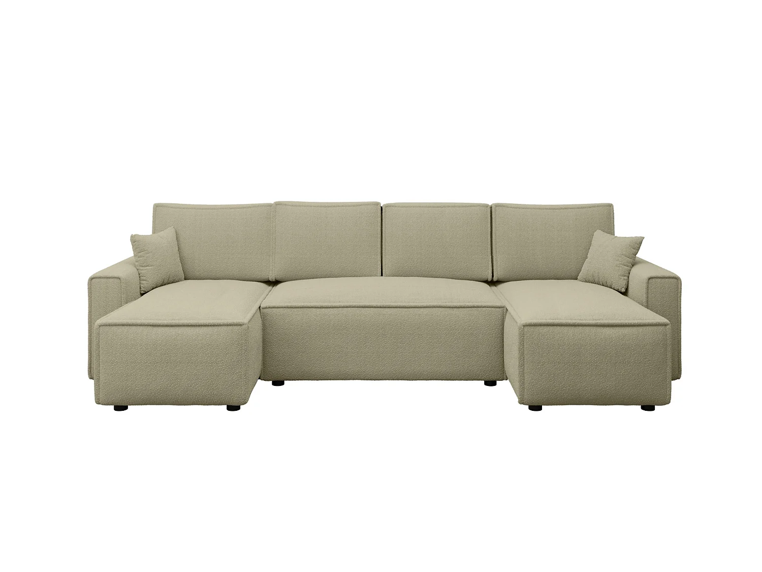 Divano letto a U con contenitore, bouclé – RIMI U Talpa scuro