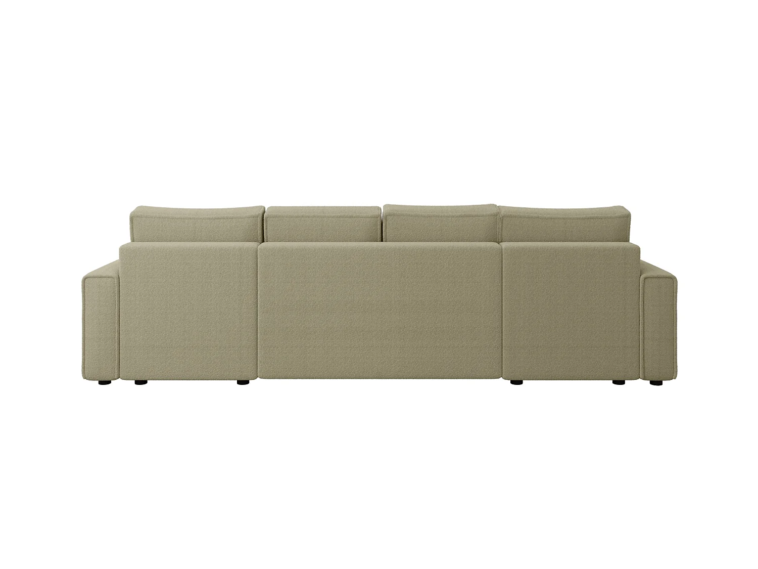 Divano letto a U con contenitore, bouclé – RIMI U Talpa scuro