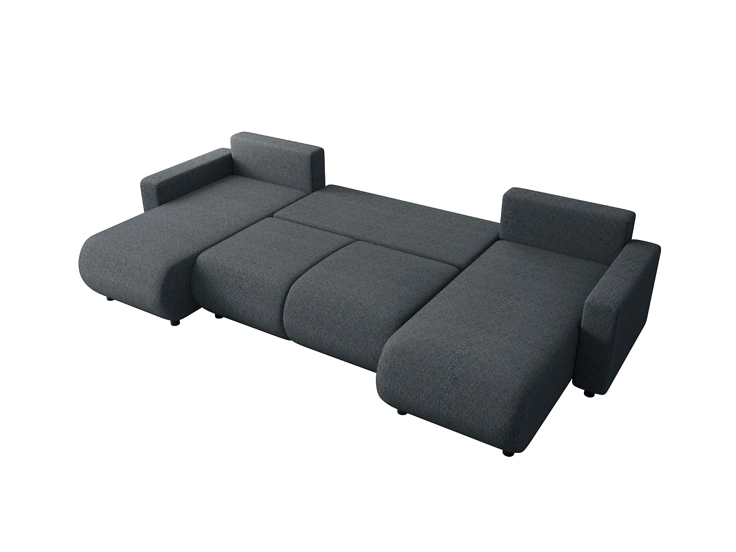 Wohnlandschaft U-Form mit Schlaffunktion – LUMI U Dunkelgrau
