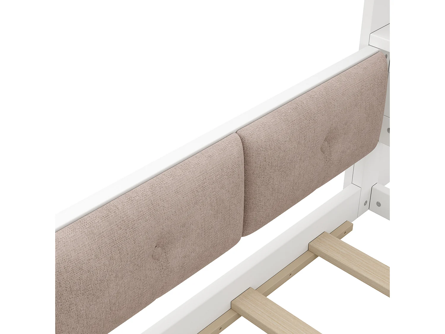 Cama infantil 90x200 cm blanca con cabecero LED con almacenamiento, barreras de seguridad, sin colchón
