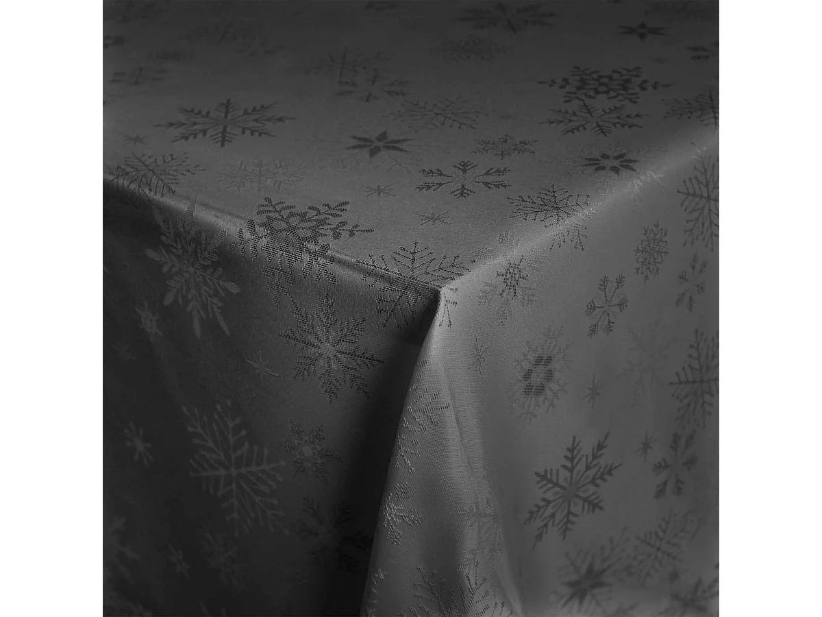 Nappe Jacquard Imprimé "Flocons" 140x240cm Anthracite