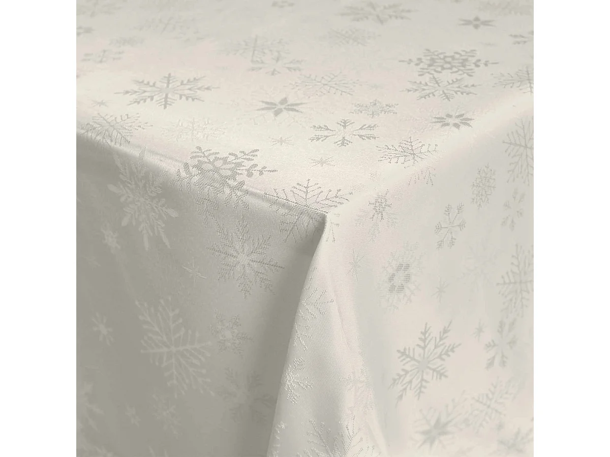 Nappe Jacquard Imprimé "Flocons" 140x240cm Naturel