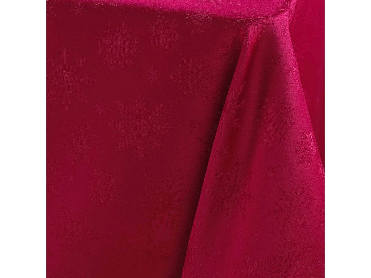Nappe Jacquard Imprimé "Flocons" 140x240cm Rouge